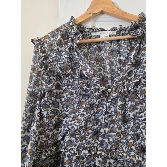 Veronica Beard Savile Ruffled Floral Silk Dress - Picture 6 of 10